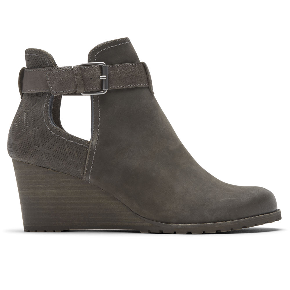 Rockport Boots Dame Svart - Cobb Hill Lucinda Open - ZGVQ01978